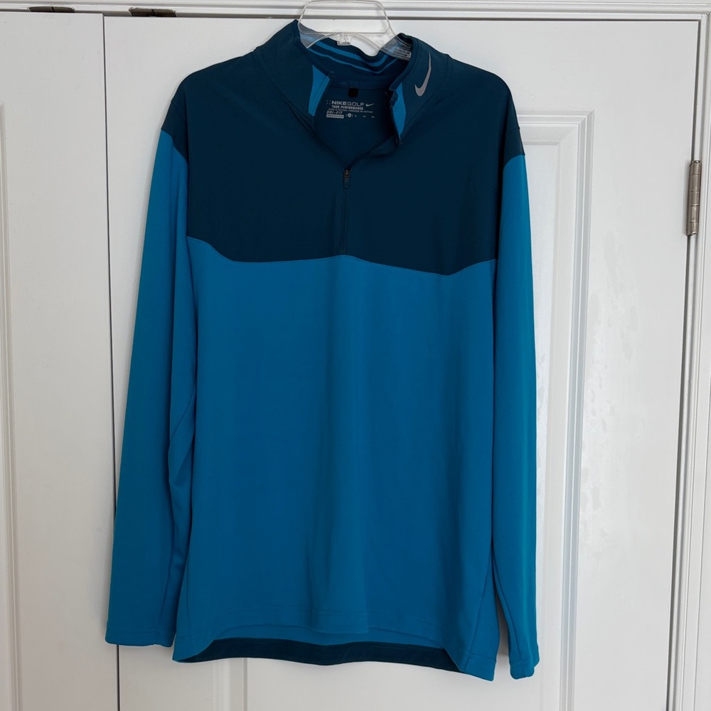 Nike Two-Tone Blue 1/4 Zip Pullover XL